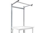 Aufbauportal m. Ausleger, Grundtisch STANDARD Arbeitstisch/Werkbank UNIVERSAL/PROFI, 1250 mm, alusilber