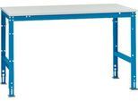 Manuflex Arbeitstisch UNIVERSAL Standard, 1500 x 1000 mm, Kunststoff lichtgrau, lichtblau