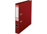 Ordner Esselte® No. 1, A4, Rückenbreite 50 mm, für ca. 350 Blatt, Hebelmechanik, Rückenschild, Griffloch & Raumsparschlitze, FSC®-Karton, bordeaux