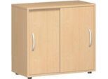 Schiebetürenschrank PALENQUE, 2 Ordnerhöhen, 1 Boden, B 800 x T 400 x H 752 mm, Buche