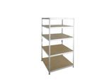 Steckregal Schwerlast, Komplettregal, mit 5 Böden, 1800x920x600 mm, verzinkt
