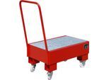 Auffangwanne, Typ AW60-1 SR, fahrbar, rot RAL3000