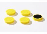 Haftmagnete, Ø 30 mm, Haftkraft ca. 700 g, 5 Stück, gelb