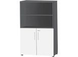 Schäfer Shop Select Kombischrank SET UP, 4 OH, B 800 x T 420 x H 1514 mm, graphit/weiß
