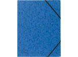 Exacompta Eckspannmappe, DIN A4, mit Gummizug, beschriftbar, Colorspan-Karton, 355 g/m², blau