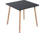 Bistrotisch Palomba, Quadrat, 4-Fuß Gestell aus Massivholz, B 800 x T 800 x H 750 mm, schwarz/Buche