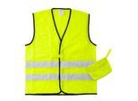 Warnweste, Unisex, EN ISO 20471: 2013, 2 Reflektorstreifen, in Tasche, 100 % Polyester, neongelb, Universalgröße M-XXL