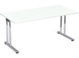 Schreibtisch PALENQUE, C-Fuß, Rechteck, B 1600 x T 800 x H 720 mm, weiß