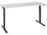 Schäfer Shop Select Schreibtisch ERGO-T 2.0, elektrisch höhenverstellbar, Rechteck, T-Fuß, B 1800 x T 800 x H 715-1205 mm, lichtgrau/anthrazit