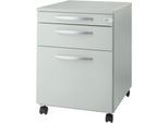 Schäfer Shop Select Rollcontainer Login, HR-Auszug+Utensilienauszug+Schublade, abschließbar, Holz, B 431 x T 580 x H 595 mm, lichtgrau/lichtgrau
