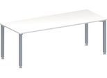 Schäfer Shop Genius Konferenztisch MODENA FLEX, Rechteck, 4-Fuß Quadratrohr, B 2000 x T 800 x H 720-840 mm, weiß/weißaluminium RAL 9006