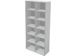 Schäfer Shop Genius Regal TETRIS WALL, 6 Ordnerhöhen, B 1000 x T 420 x H 2250 mm, lichtgrau