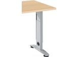Schäfer Shop Select Ansatztisch LOGIN, C-Fuß, B 1000 x T 600 x H 660-820 mm, Ahorn/weißalu