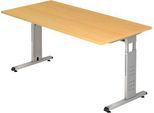 Schreibtisch ULM, C-Fuß, Rechteck, B 1600 x T 800 x H 650-850 mm, Buche-Dekor