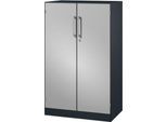 Flügeltürenschrank ASISTO C 3000, 3 Ordnerhöhen, B 800 mm, anthrazit/alusilber