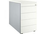 Schäfer Shop Genius Standcontainer 13333, mit Griffnut, B 435 x H 717 mm, weißalu/weißalu/weiß