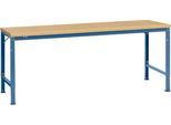 Manuflex Grundtisch UNIVERSAL Spezial, 2000 x 1000 mm, Multiplex natur, brillantblau