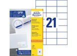 AVERY Zweckform Universal-Etiketten 3652, ultragrip, 70 x 42,3 mm, 2100 Stück