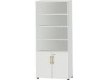 Schäfer Shop Select Kombischrank Start Off Wood, 6 OH, abschließbar, B 800 x T 420 x H 2240 mm, Holz, lichtgrau