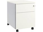 Schäfer Shop Pure Rollcontainer 36, Stahl/Holz, 1 Schub, weißaluminium/weißaluminium