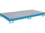 Bauer Regalwanne RW-GR 2700-1 PE, mit PE-Einsatz und Gitterrost, L 2665 x B 1315 x H 210 mm, lackiert, lichtblau RAL 5012