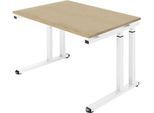 Schäfer Shop Select Schreibtisch SET UP, C-Fußgestell, 1200x800, Wildeiche/weiß