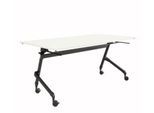 Schäfer Shop Select Klapptisch mit Rollen, Rechteck, Vierkantrohr, B 1600 x T 600 x H 720 mm, weiß/schwarz