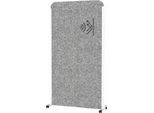 Mobiles MAUL Stellwandsystem MAULcocoon Akustik, B 1000 x H 1800 mm, dunkelgraue Oberfläche, weiß