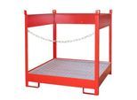 Fass-Stapelpalette Bauer FSP-4, seitlich offen, für 4 x 200 l Fass, rot