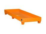 Stahl-Auffangwanne ohne Gitterrost, 2400 x 800 mm, orange RAL 2000