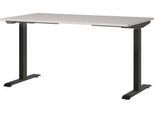 Schreibtisch Aalborg, elektrisch höhenverstellbar, Rechteck, bis 80 kg, T-Fuß Gestell, B 1400 x T 800 x H 720 – 1200 mm, kaschmir/schwarzgrau
