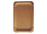 Pappteller Papstar Pure, Einweg, eckig, 130 x 200 mm, lebensmittelecht, FSC®-zertifiziert & kompostierbar, braun, 4 x 250 Stück