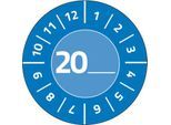 Avery Zweckform Prüfplakette 7903 mit Jahreszahl 20__zum Selbereintragen, extrem robust, Ø 30 mm, 80 Stück/10 Bogen, Vinylfolie, blau