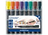 STAEDTLER Lumocolor permanent marker 350, 10 Stück, 8er Set, farbsortiert