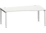 Schäfer Shop Genius Freiformschreibtisch MODENA FLEX, Ansatz rechts, B 1800 mm, lichtgrau