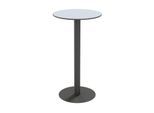meet by Paperflow Outdoor-Tisch Cross, rund, Tellerfuß, ⌀ 600 x H 1100 mm, grau/mattschwarz