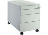 Schäfer Shop Select Rollcontainer 1233, mit Griffnut, B 435 x H 567 mm, weißalu/lichtgrau/lichtgrau