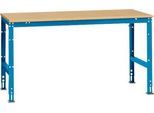 Manuflex Arbeitstisch UNIVERSAL Standard, 1750 x 1000 mm, Multiplex natur, lichtblau