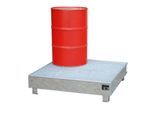 Auffangwanne BAUER WM-4/200, Stahl, unterfahrbar, feuerverzinkt, mit Gitterrost, B 1200 x T 1200 x H 290 mm, 4 x 200 l
