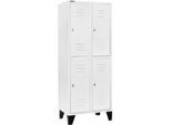 Schäfer Shop Select Kleiderspind mit 2 x 2 Abteilen, 400 mm, mit Füßen, Drehriegelverschluss, Tür lichtgrau