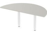 Schäfer Shop Select Ansatztisch PLANOVA ERGOSTYLE, 1/2 Kreis, lichtgrau/weiß