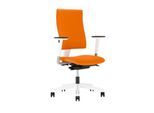Nowy Styl Bürostuhl 4ME, Synchronmechanik, ohne Armlehnen, höhenverstellbare Rückenlehne, weiß/orange