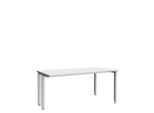Schäfer Shop Genius Schreibtisch MODENA FLEX, 4-Fuß-Quadratrohr, verkürzte Seitenteile, B 1600 mm, lichtgrau