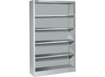 Schäfer Shop Select Regal AS 2412, mit 4 höhenverstellbaren Fachböden, B 1200 x T 400 x H 1935 mm, Stahlblech, weißaluminium RAL 9006