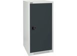 Schäfer Shop Genius Flügeltürschrank FS, Stahl, mit Belüftungslöchern, B 545 x T 420 x H 1105 mm, 3 OH, lichtgrau RAL 7035/anthrazitgrau RAL 7016, bis 250 kg