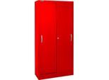 Schäfer Shop Select Schiebetürenschrank, 5 Ordnerhöhen, B 1200 mm, rot RAL 3020