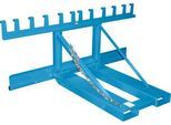 Bauer Mülltonnen-Heber MH-III, mit Gummianschlag, für 3x 80- bis 360-L-MGB, L 1030 x B 1595 x H 680 mm, lackiert, lichtblau RAL 5012