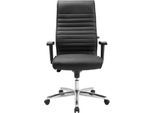 Chefsessel Topstar PRIME TIME 100, stufenlos sitzhöhenverstellbar, mit Armlehnen, Synchronmechanik, Leder, schwarz