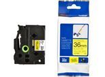 Brother Schriftbandkassette TZe-FX661, 36 mm, gelb/schwarz