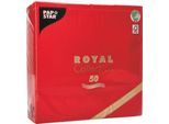 Servietten Papstar Royal Collection, 5 x 50 Stück, 1/4-Falz, Stoffoptik, 400 x 400 mm, Papier, rot